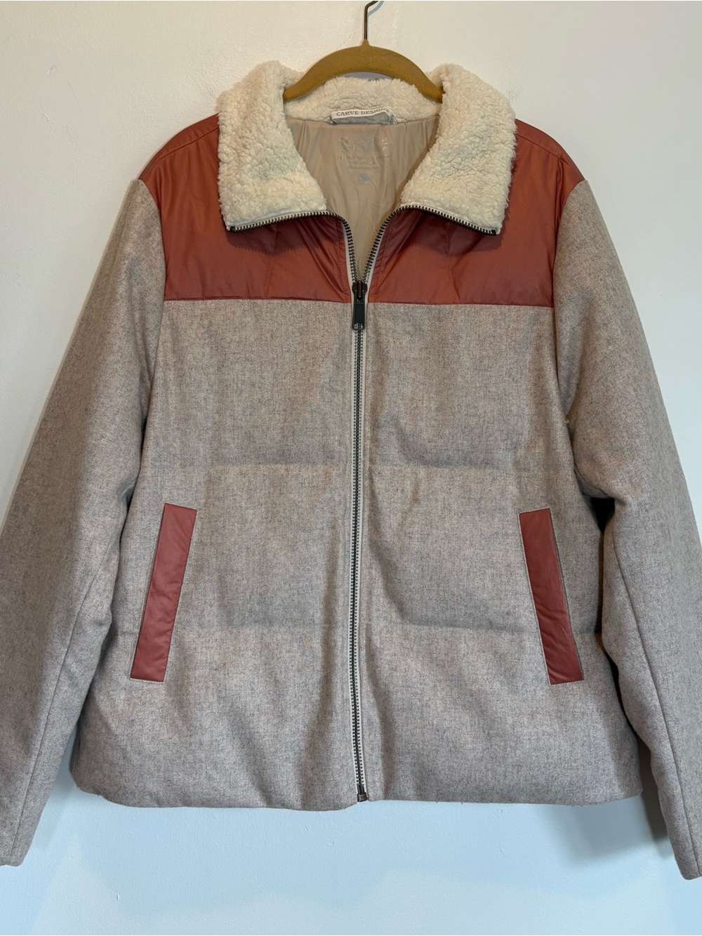 New Carve Designs Zane Down Insulated Wool Blend Jacket Large